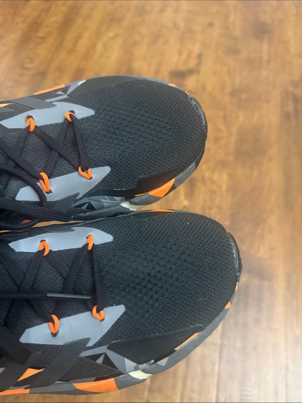 adidas Black Sneakers with Orange & Gray Graphic Midsole - Picture 6 of 12